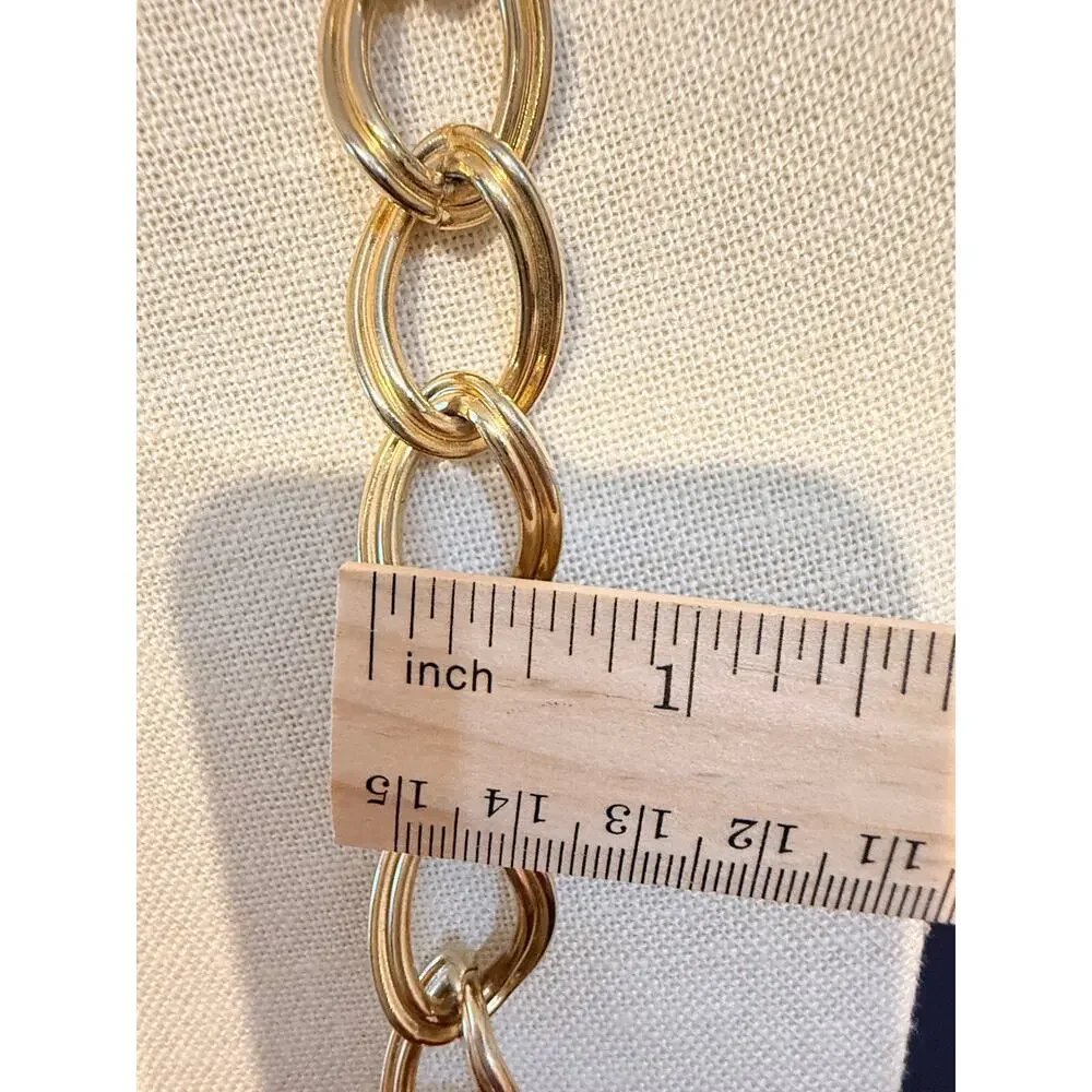 Vintage Gold Tone Oval Link Chain Necklace 30”